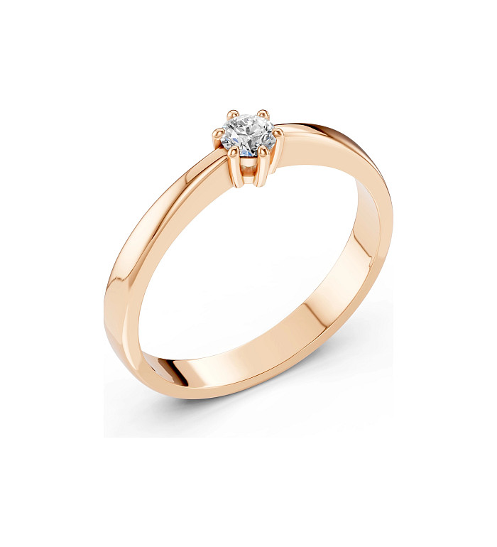Cara пръстен с диамант 0.15 ct – ЗЛАТНО БИЖУ 14К K101-10151R(3.4)/14K