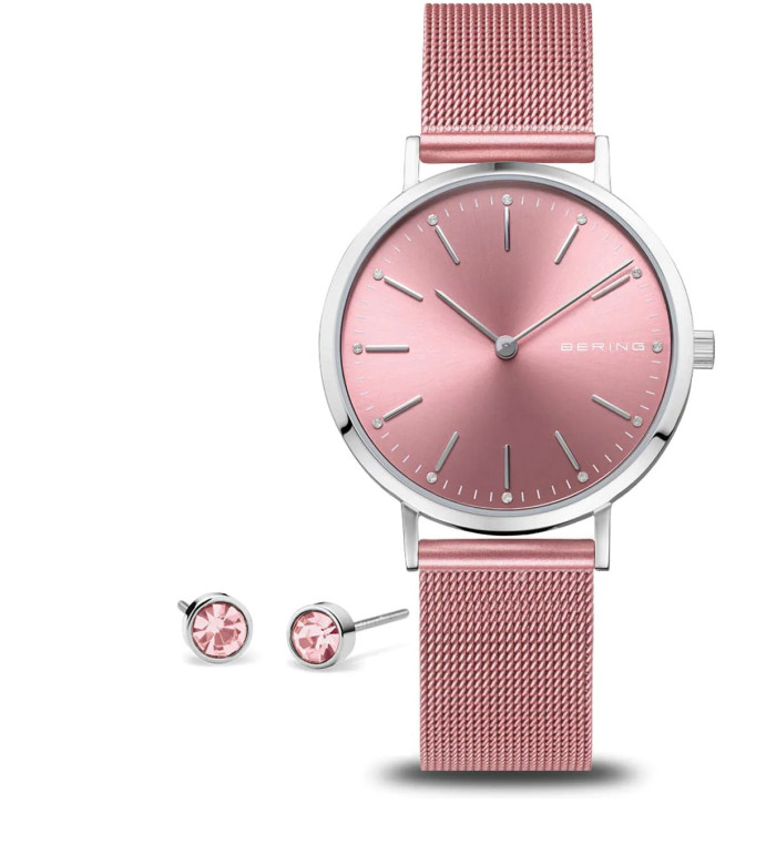 Дамски сет часовник и обеци Bering Classic 14134-999-GWP