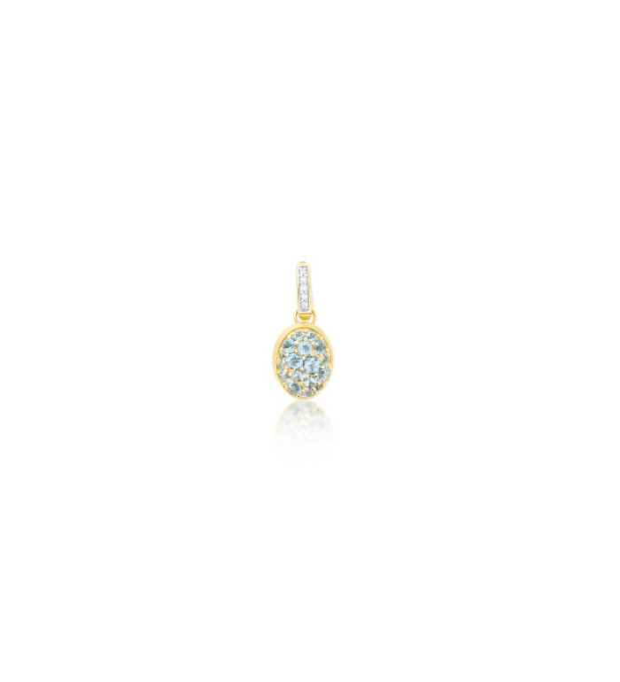 NANIS BOULES Small ВИСУЛКА SWISS BLUE TOPAZ, ДИАМАНТИ PS27-609