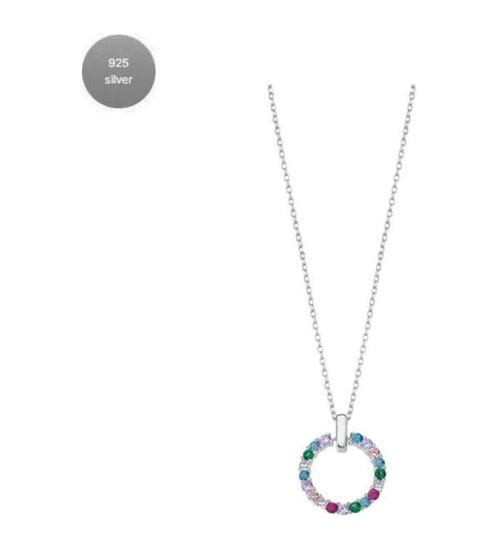LOTUS SILVER RAINBOW SILVER NECKLACE LP3100-1/2