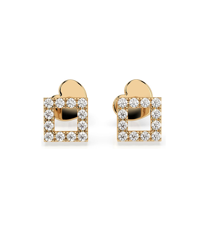 Cara обеци с диаманти 0.14 ct – ЗЛАТНО БИЖУ 14К K102-10053Y/14K