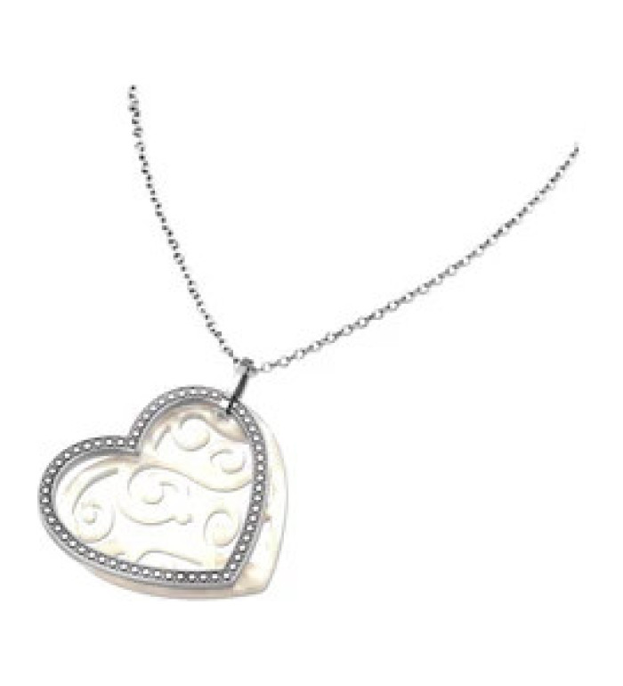 LOTUS STYLE WOMAN'S HEART STEEL NECKLACE LS1591-1/1