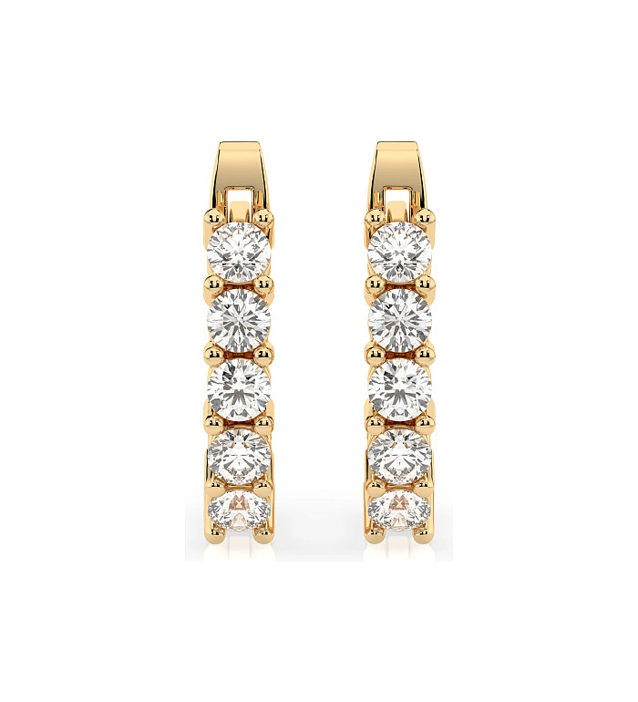 Cara обеци с диаманти 0.60 ct – ЗЛАТНО БИЖУ 14К K102-10098Y(2.5)/14K
