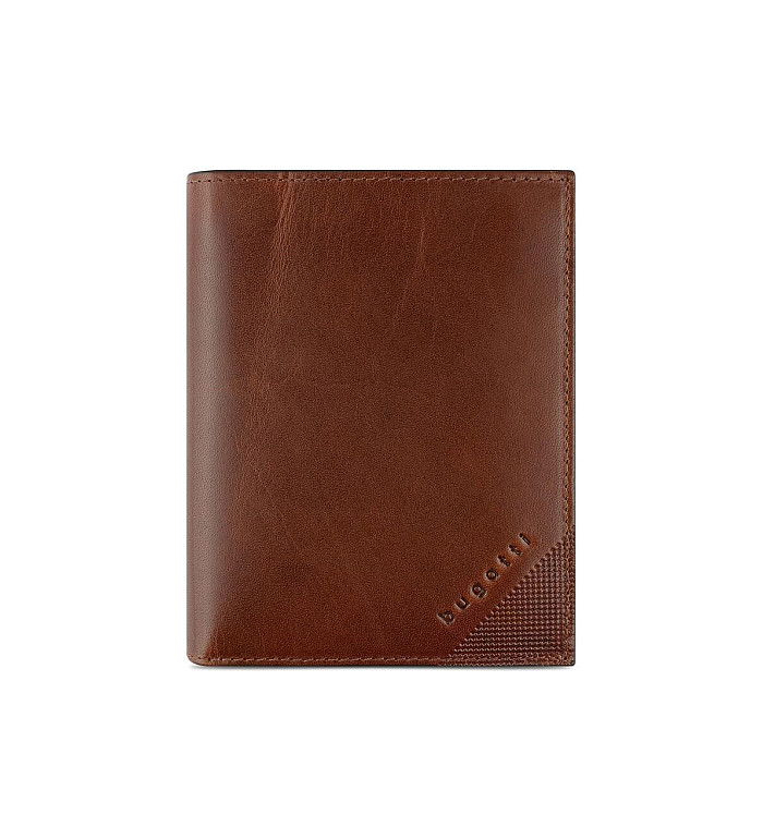Мъжки портфейл Bugatti - Nobile Vertical With Flap, тъмнокафяв