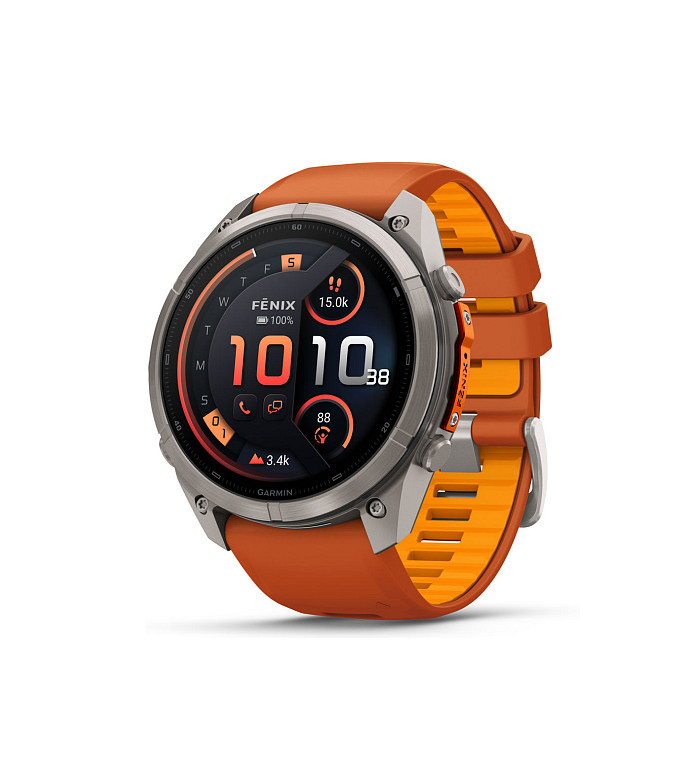 Garmin Fenix 9 Pro inReach Titanium с Autumn Orange/Spark Orange силиконова каишка 010-04337-01