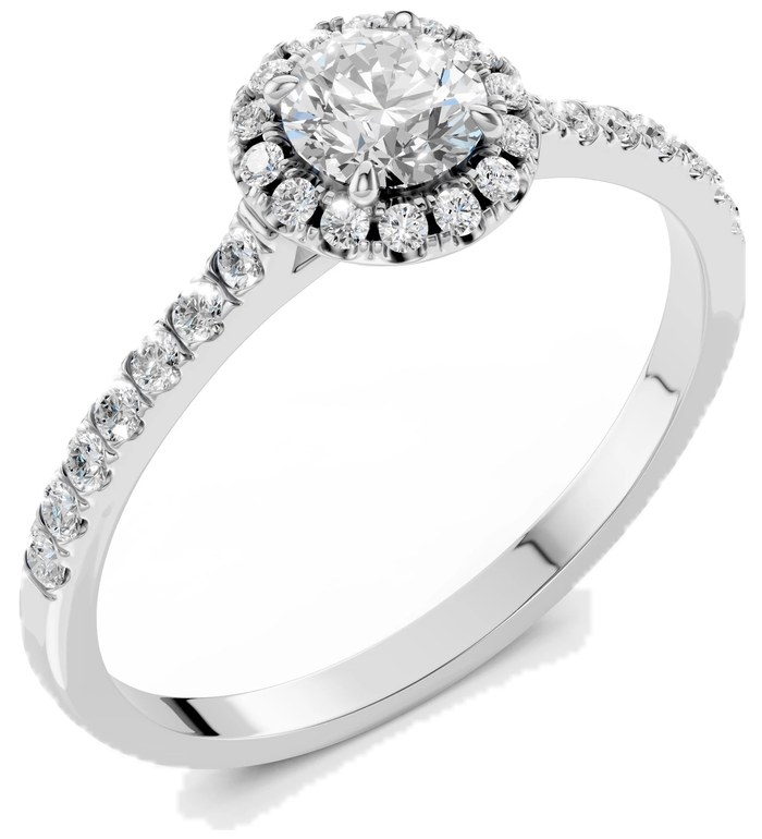 Златен пръстен с диамант CARA 0.50+0.29ct GIA сертификат K101-10095W (5.1)