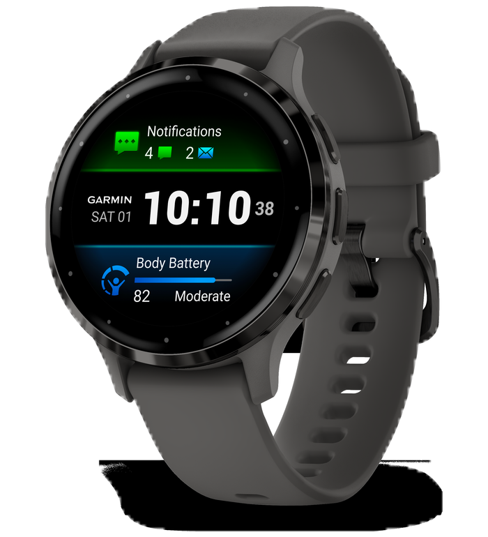 Venu® 3S - Slate безел с Pebble Gray корпус и силиконова каишка