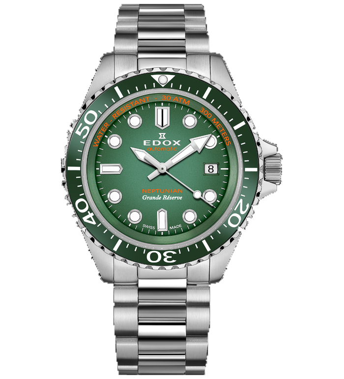 EDOX NEPTUNIAN GRANDE RÉSERVE DATE AUTOMATIC 42MM MEN'S WATCH  80801 3VM VDN