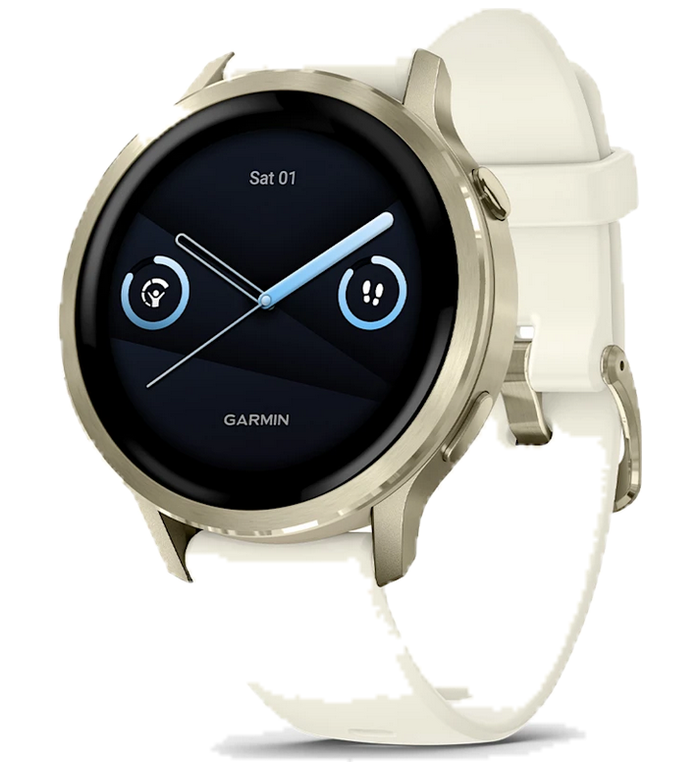 ЧАСОВНИК GARMIN VENU 4 41ММ LUNAR GOLD С BONE СИЛИКОНОВА КАИШКА 010-03013-00
