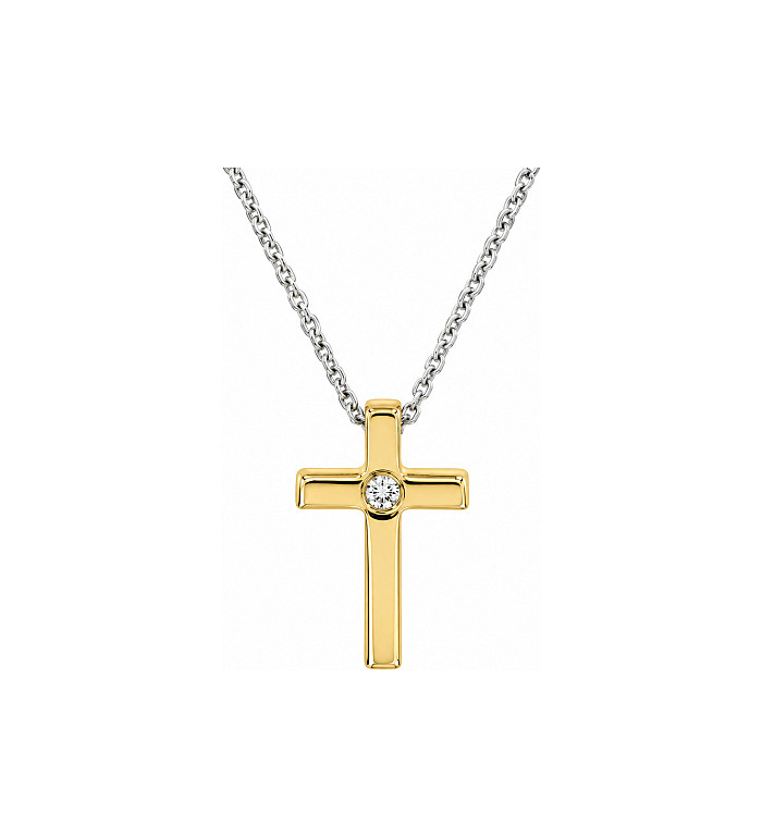 Cara Diamanti gold necklace with diamond CLN1450Y/0.01ctsSI/H