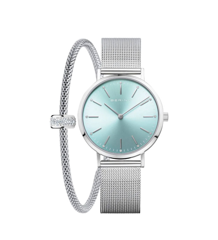 Дамски сет часовник и гривна Bering Classic 14134-005-GWP