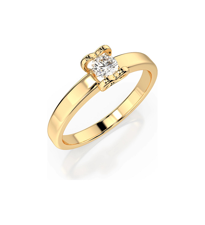 Cara пръстен с диамант 0.15 ct – ЗЛАТНО БИЖУ 14К K101-10013Y(3.4)/14K
