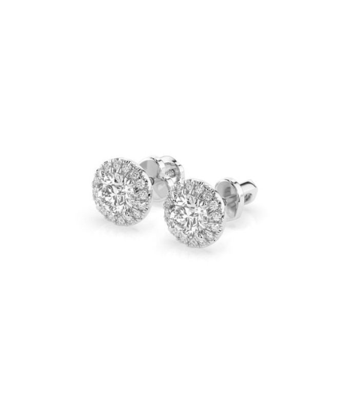 CARA Златни обеци с диаманти 1.00+0.19 ct GIA сертификат K102-10095W