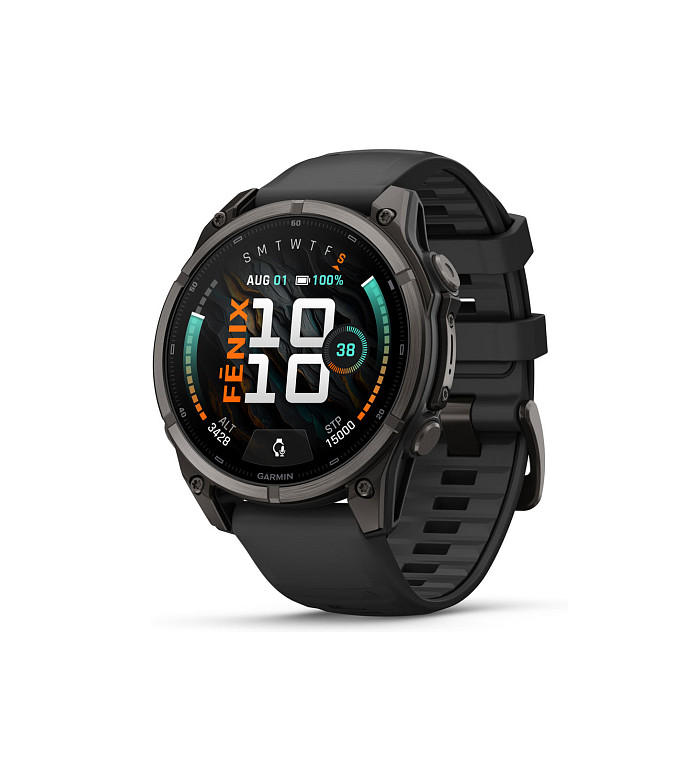 Garmin Fenix 9 Carbon Grey DLC Titanium с Black силиконова каишка 010-04762-11
