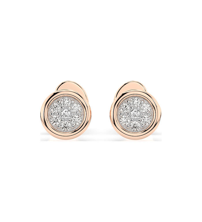 Cara обеци с диаманти 0.08 ct – ЗЛАТНО БИЖУ 14К K102-10068R/14K