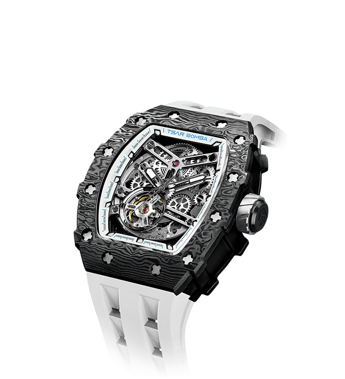 TSAR BOMBA T-Elemental Carbon Fiber Automatic Elegant White TB8208CF-40