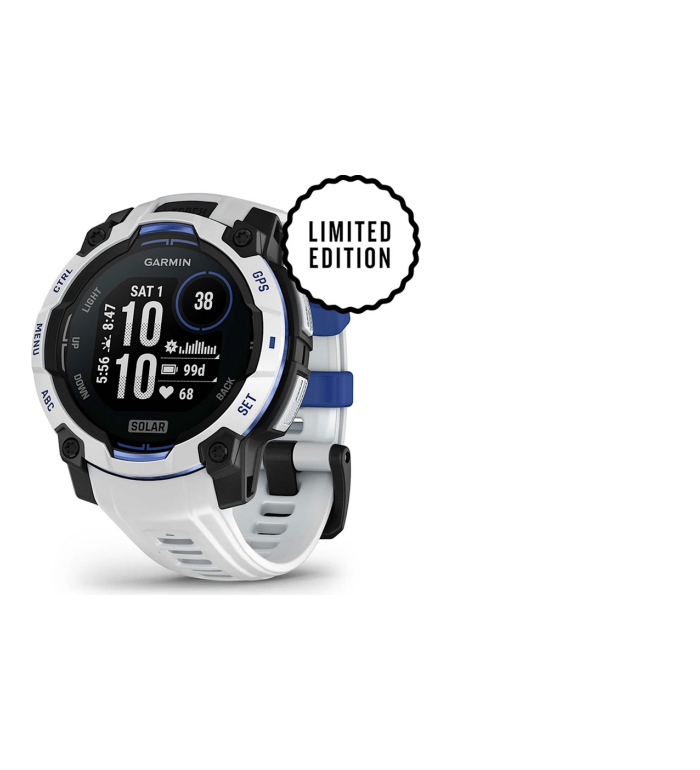 ЧАСОВНИК GARMIN INSTINCT 3 SOLAR WHITESTONE С BOLT BLUE LIMITED EDITION 45MM 010-02934-03