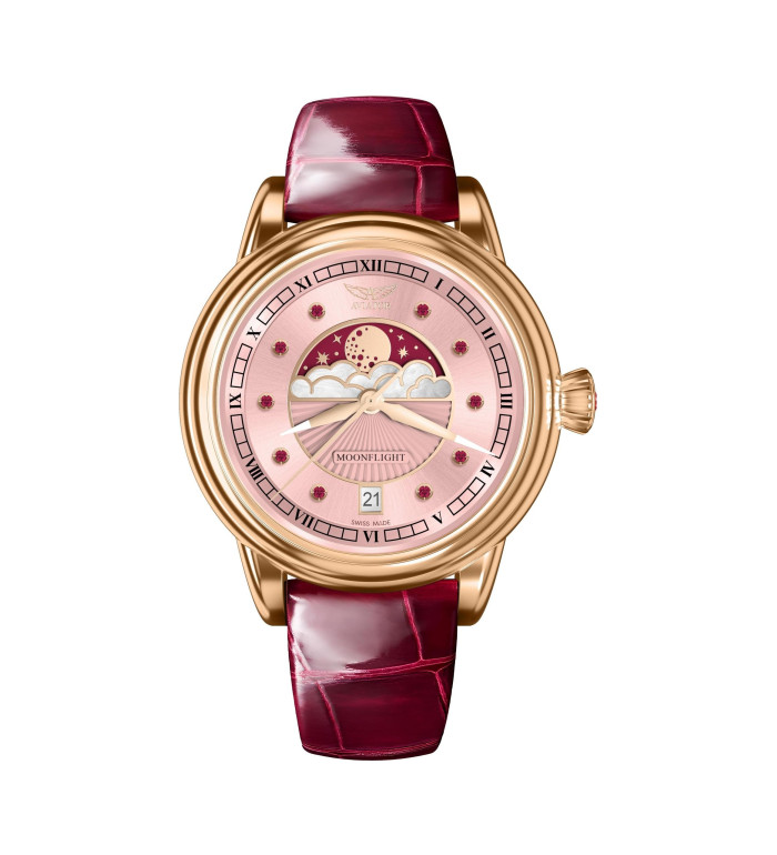 ЧАСОВНИК АVIATOR DOUGLAS MOONFLIGH GEMSTONE EDITION RUBY 36MM V.1.33.2.418.4