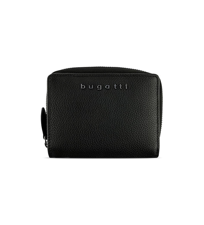 Дамски кожен портфейл Bugatti Bella Ladies Zip Wallet, RFID защита, черен