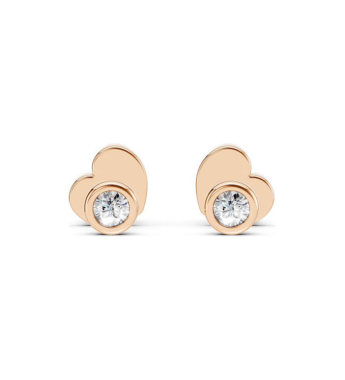 Cara обеци с диаманти 0.10 ct – ЗЛАТНО БИЖУ 14К K102-10010R(2.3)/14K