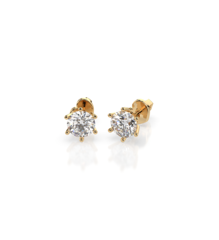 CARA Златни обеци с диаманти 1.00 ct GIA сертификат K102-10151Y