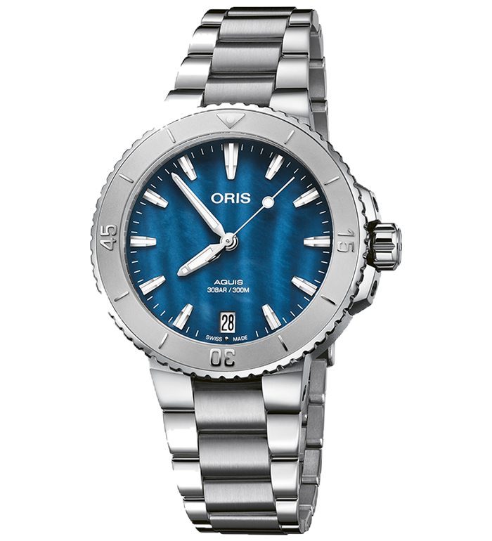 ORIS AQUIS DATE 36.5MM LADIES WATCH 733 7770 4155-07 8 18 05P