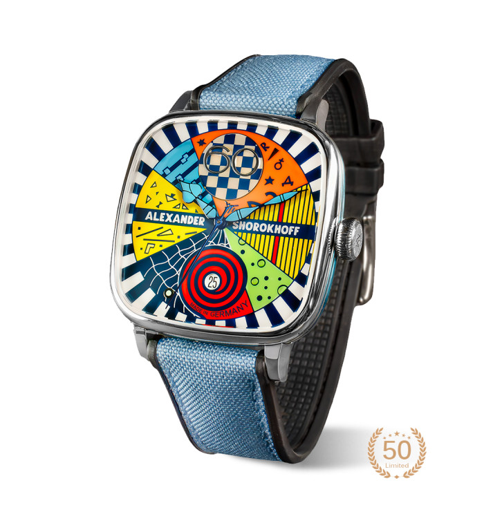 Часовник ALEXANDER SHOROKHOFF Kandy Avantgarde Blue 41x41mm LIMITED EDITION 50PCS  AS.KD-AVG-B 