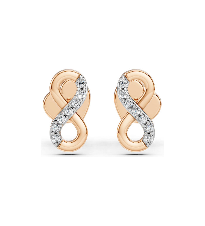 Cara обеци с диаманти 0.09 ct – ЗЛАТНО БИЖУ 14К K102-10092R/14K