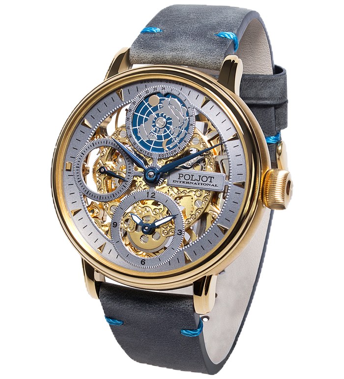 Часовник POLJOT INTERNATIONAL GLOBETROTTER HAND 43MM LIMITED EDITION 300PIECES 9730.2940653