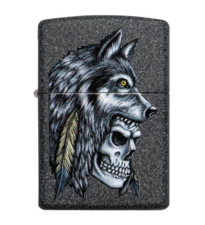 Запалка Zippo Wolf Skull Feather Design