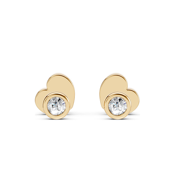 Cara обеци с диаманти 0.10 ct – ЗЛАТНО БИЖУ 14К K102-10010Y(2.3)/14K