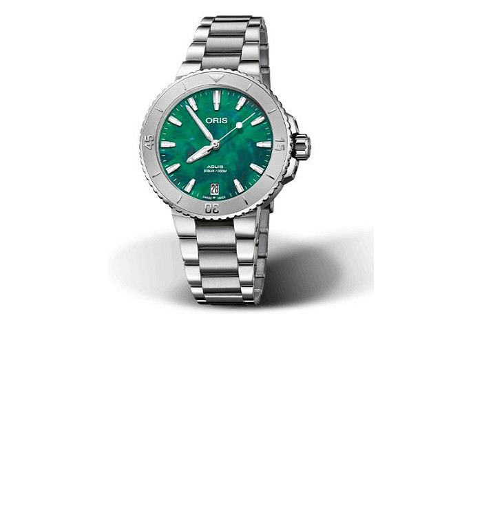 ORIS AQUIS DATE X BRACENET 36.5MM LADIES WATCH 733 7770 4137 07 8 18 05P