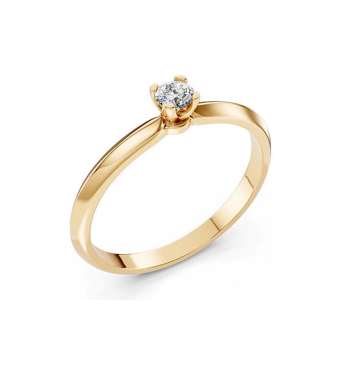 Cara пръстен с диамант 0.15 ct – ЗЛАТНО БИЖУ 14К K101-10089Y(3.4)/14K
