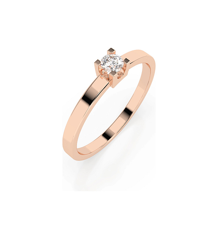 Cara пръстен с диамант 0.10 ct – ЗЛАТНО БИЖУ 14К K101-10036R(3.0)/14K
