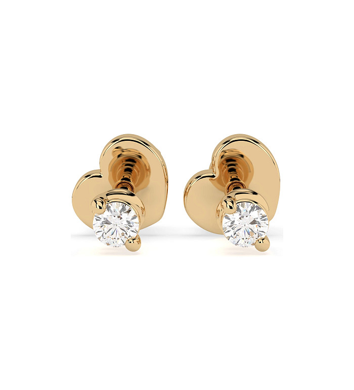 Cara обеци с диаманти 0.08 ct – ЗЛАТНО БИЖУ 14К K102-10032Y(2.2)/14K