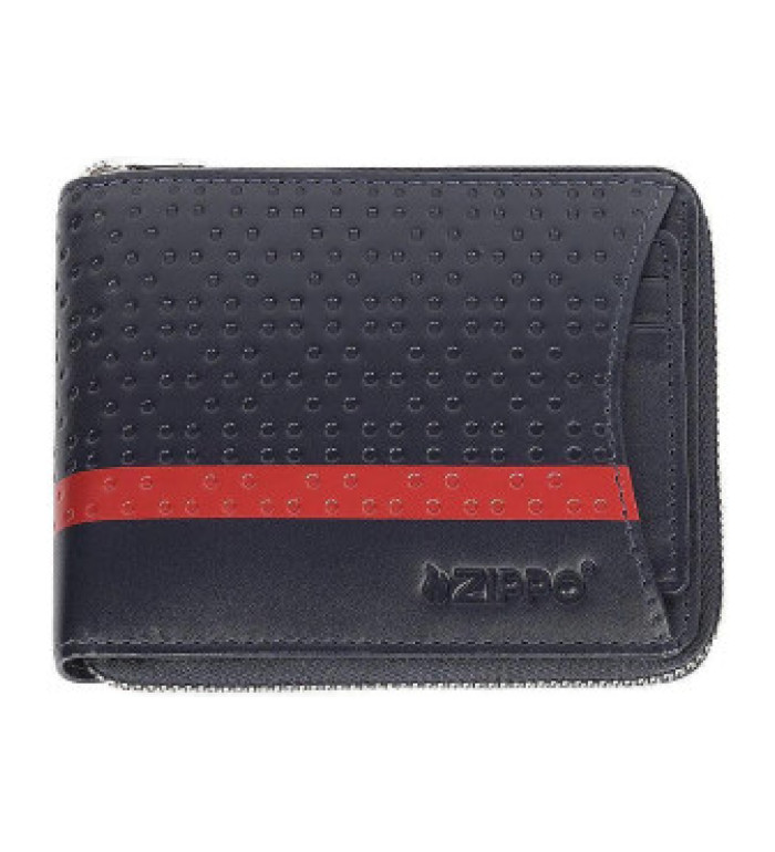 Мъжки портфейл Zippo - Navy Blue, с цип и подвижен калъф за документи, тъмносин
