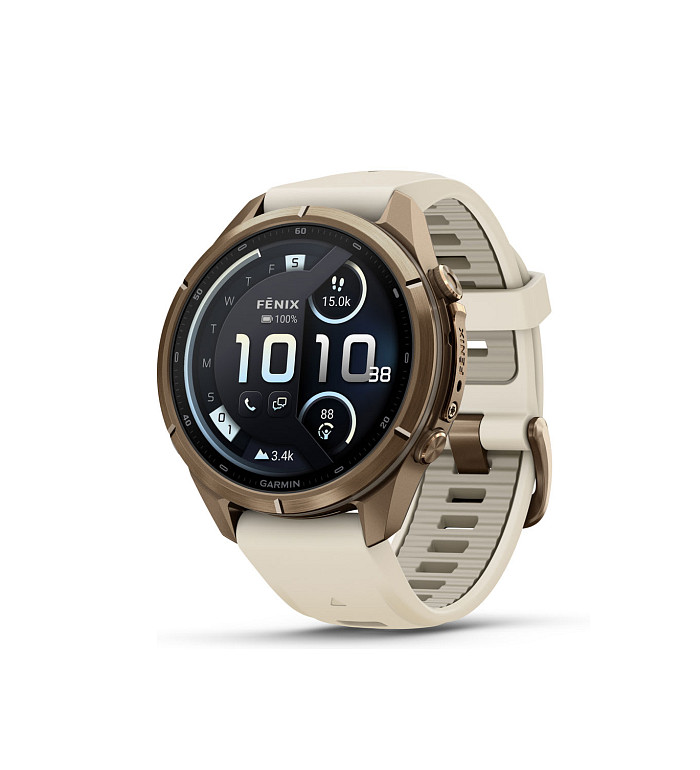 Garmin Fenix 9 Pro inReach Autumn Gold Titanium с Cream/French Grey силиконова каишка 010-04335-21