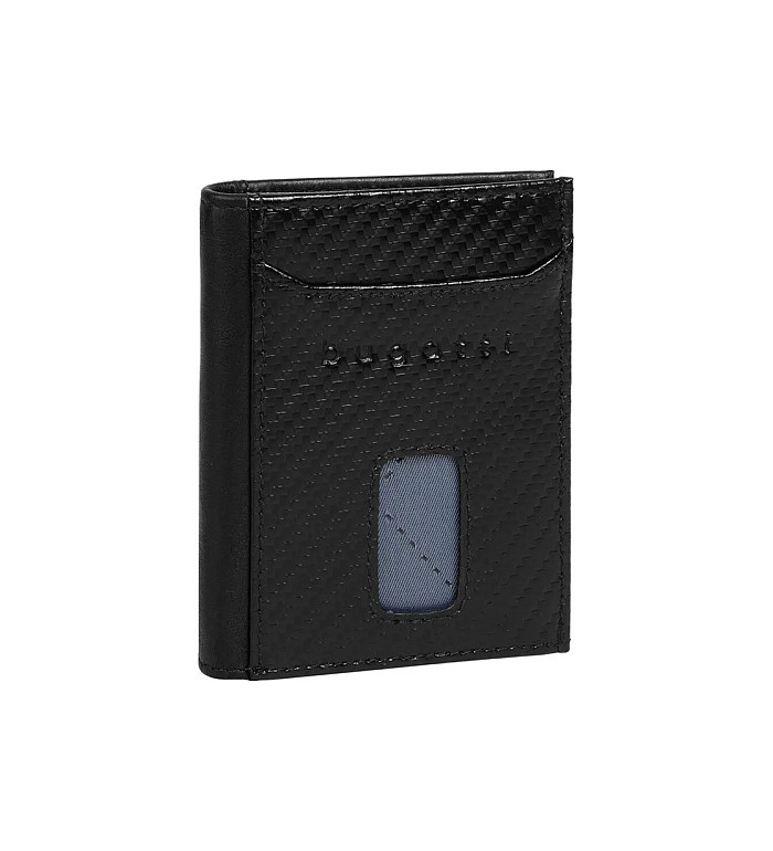 Калъф за карти и документи Bugatti - Secure Slim Carbon, черен