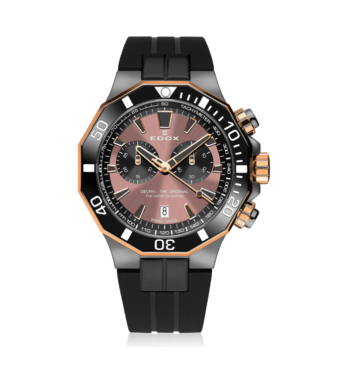 EDOX DELFIN CHRONOGRAPH QUARTZ 43MM MEN'S WATCH 10112 357GRNCA BRNR