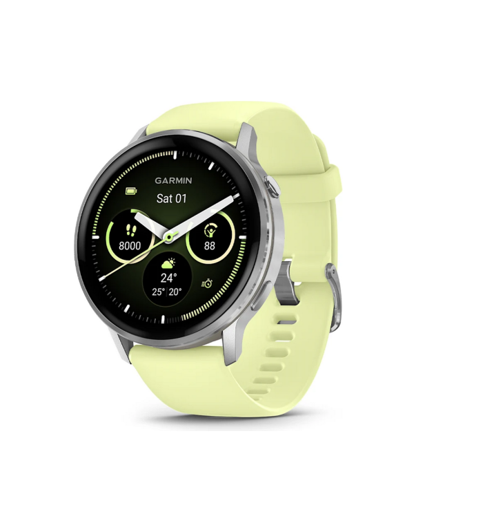 ЧАСОВНИК GARMIN VENU 4 45ММ SILVER С CITRON СИЛИКОНОВА КАИШКА 010-03014-02