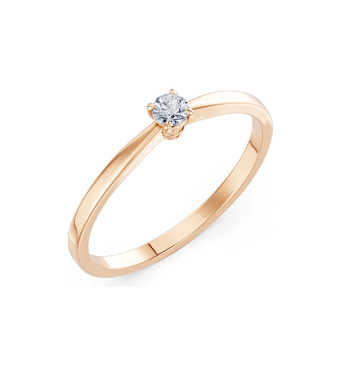 Cara пръстен с диамант 0.10 ct – ЗЛАТНО БИЖУ 14К K101-10116R(3.0)/14K