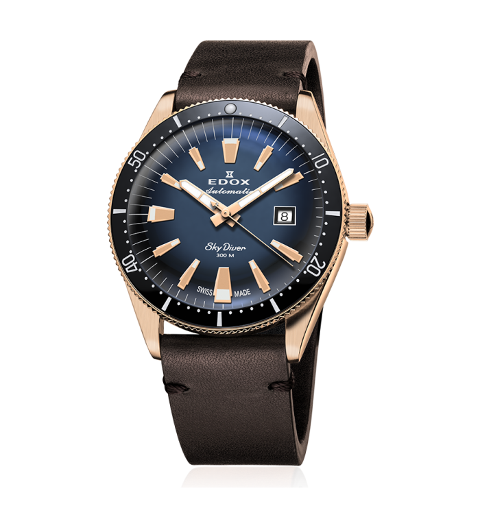 EDOX SKYDIVER LIMITED EDITION AUTOMATIC 42MM MEN`S WATCH 80126 BRN BUIDR
