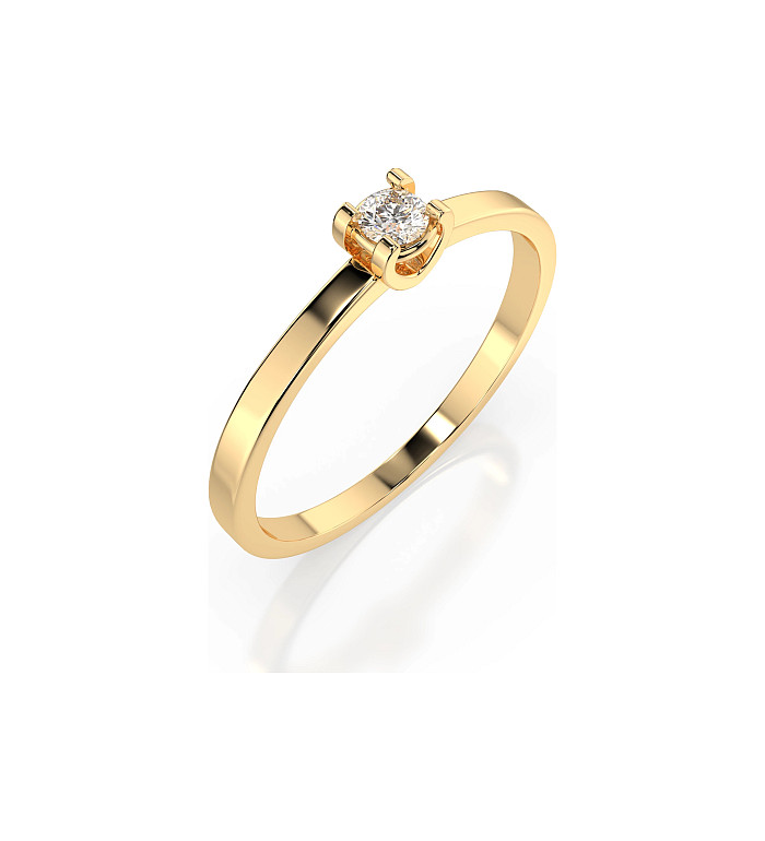 Cara пръстен с диамант 0.10 ct – ЗЛАТНО БИЖУ 14К K101-10022Y(3.0)/14K