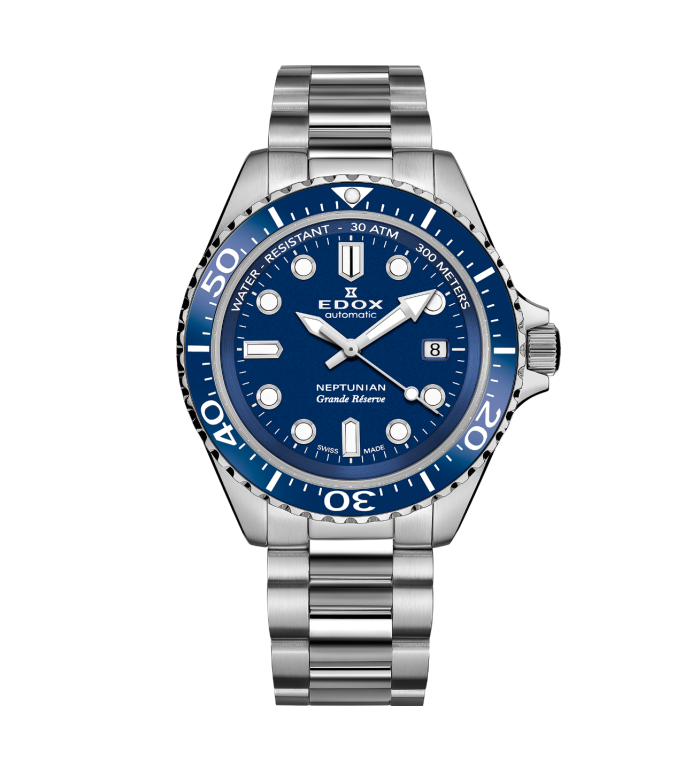 EDOX NEPTUNIAN GRANDE RÉSERVE DATE AUTOMATIC 42MM MEN'S WATCH 80801 3BUM BUIN