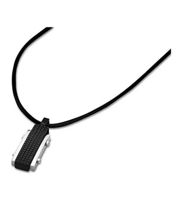 LOTUS STYLE MEN IN BLACK STEEL NECKLACE LS1561-1/2