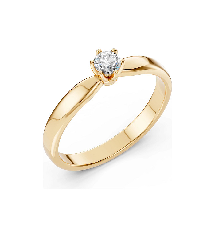 Cara пръстен с диамант 0.20 ct – ЗЛАТНО БИЖУ 14К K101-10040Y(3.7)/14K