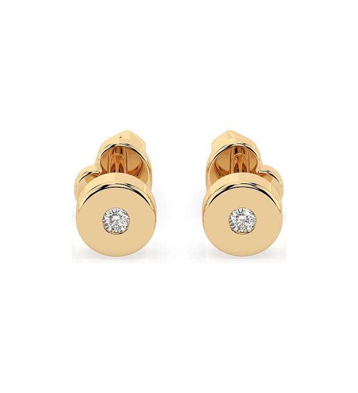 Cara обеци с диаманти 0.04 ct – ЗЛАТНО БИЖУ 14К K102-10050Y/14K