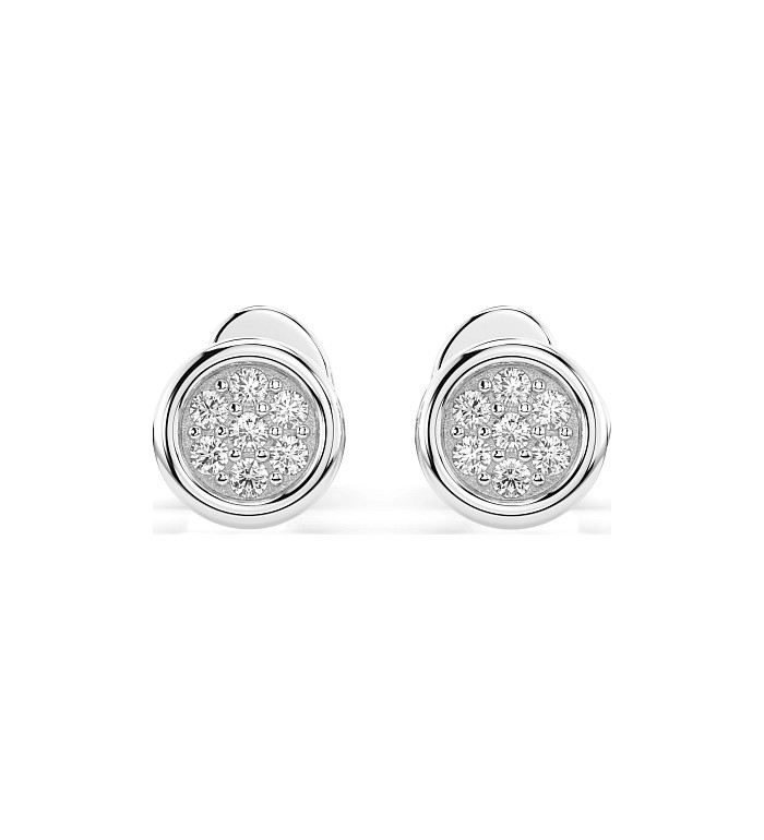Cara обеци с диаманти 0.08 ct – ЗЛАТНО БИЖУ 14К K102-10068W/14K