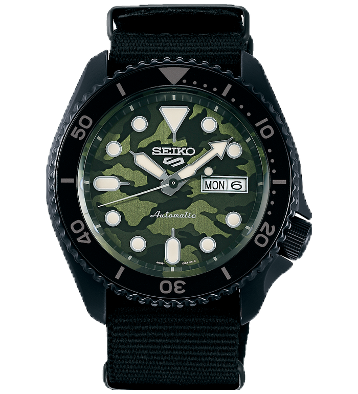 SEIKO 5 SPORTS CAMOUFLAGE STREET STYLE  CORSO VINCI  42.5MM MEN'S WATCH SRPJ37K1