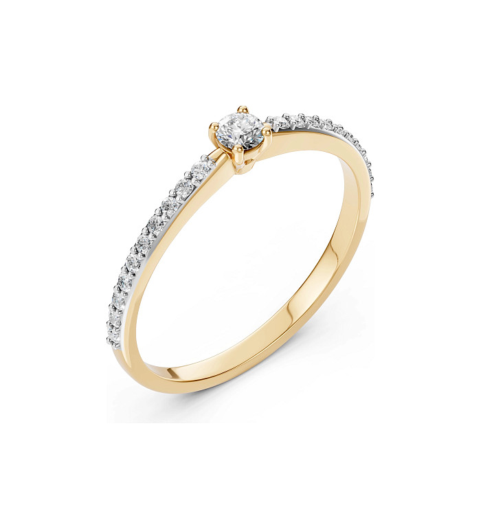 Cara пръстен с диаманти 0.10+0.16 ct – ЗЛАТНО БИЖУ 14К K101-10116/2Y(3.0)/14K